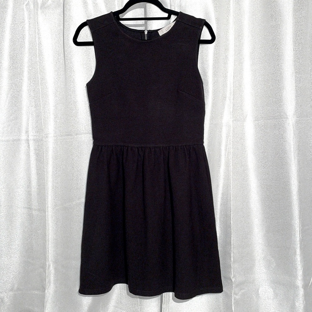 LOFT Drop Waist Black Dress, Size 4